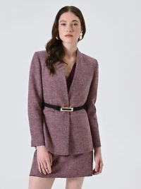 Pink Herringbone Coat