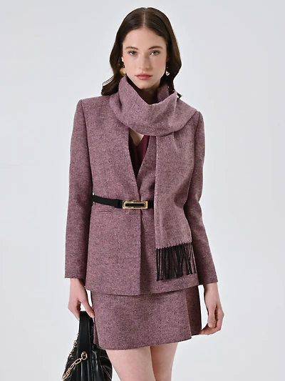 Manteau à chevrons rose