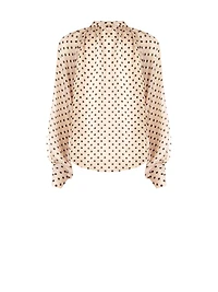 Polka-Dot Flowy Blouse