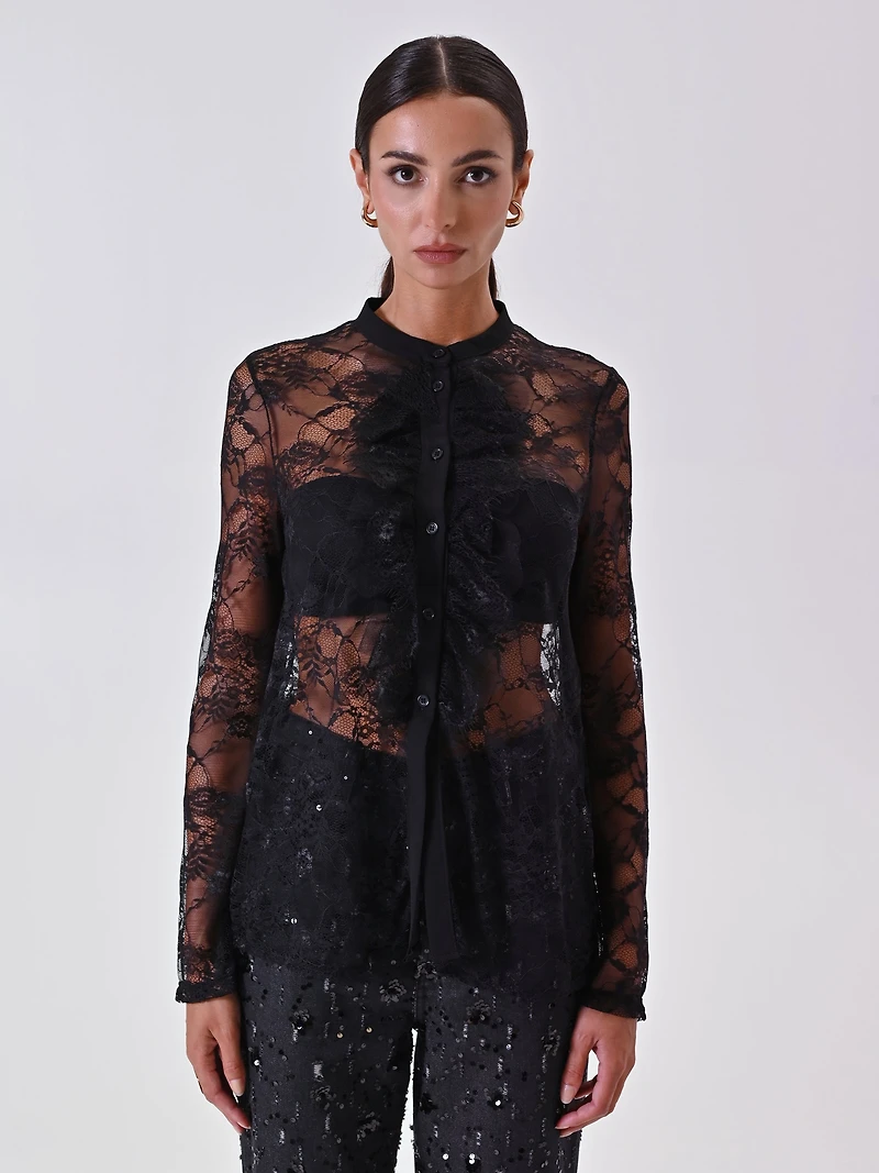 Chemise en dentelle noire