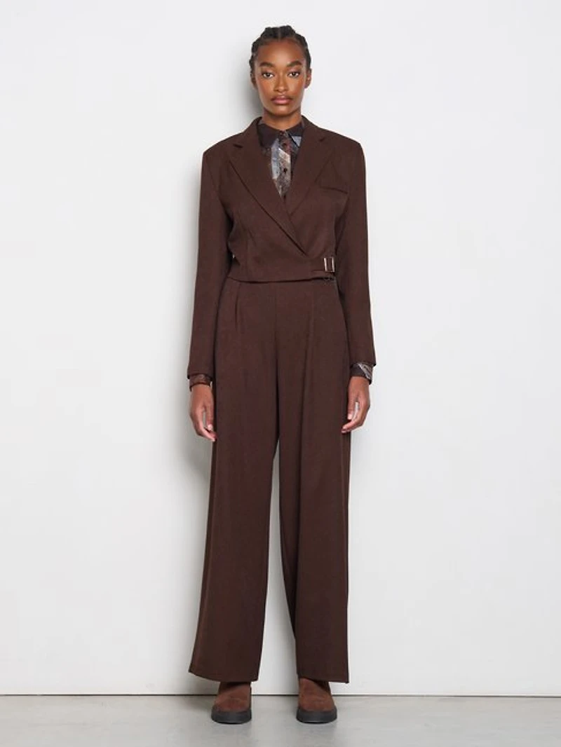 Veste courte chocolat avec boucle