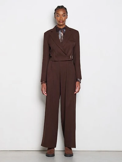 Veste courte chocolat avec boucle