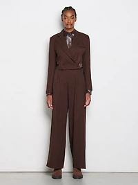 Veste courte chocolat avec boucle