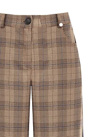 Plaid and Denim Palazzo Trousers