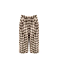 Checked Wide-Leg Culotte Shorts
