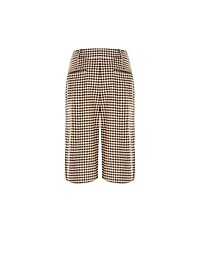 Checked Wide-Leg Culotte Shorts