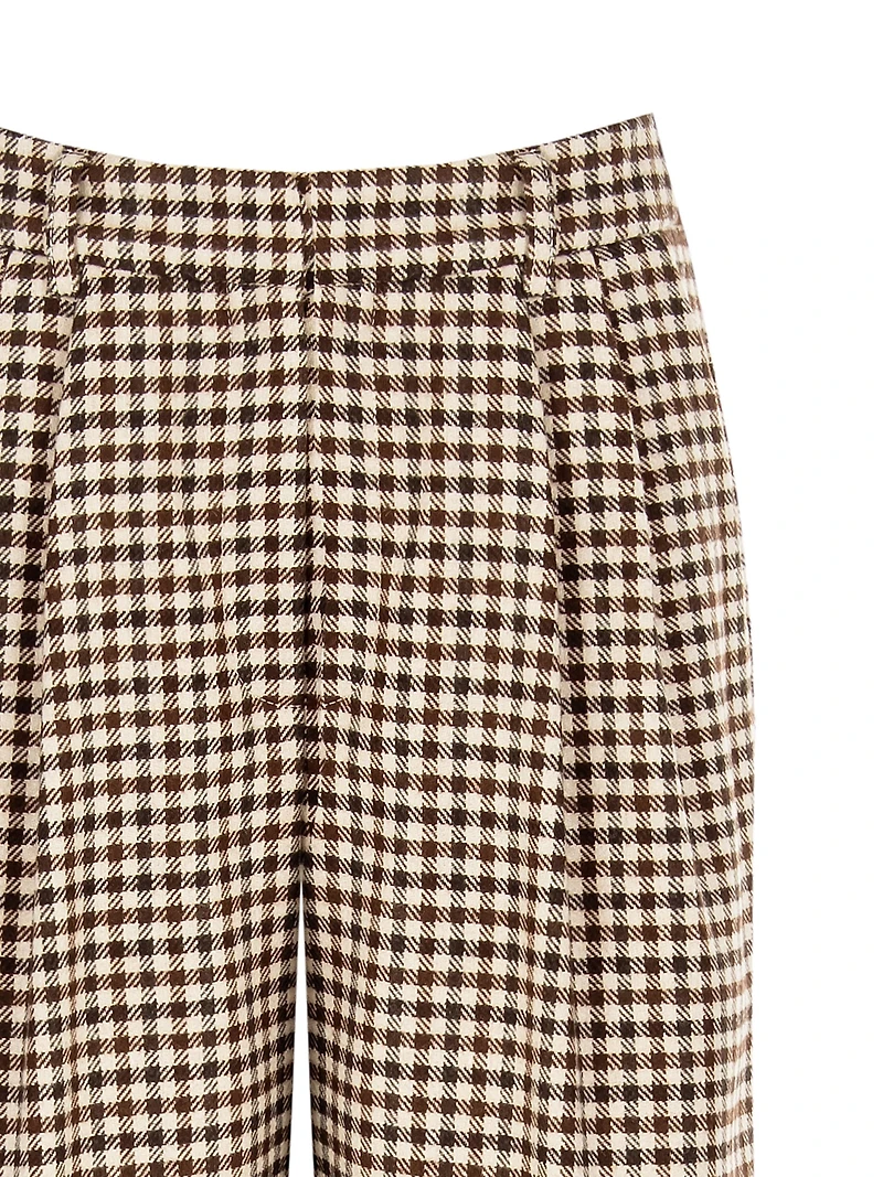 Checked Wide-Leg Culotte Shorts