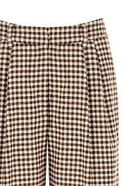 Checked Wide-Leg Culotte Shorts