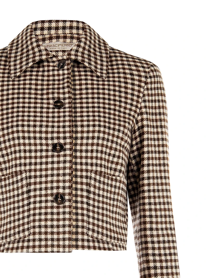 Checked Cropped Jacket