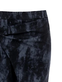 Velvet Wrap Mini Skirt with Side Bow