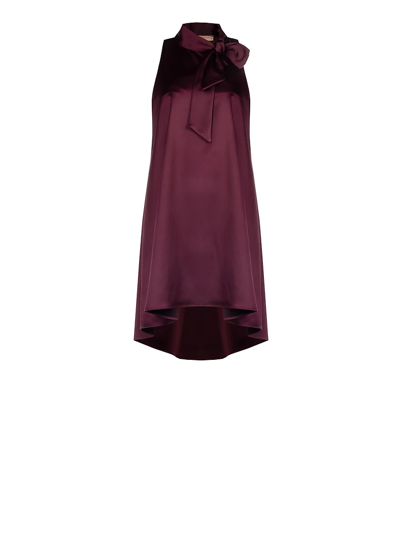 Robe à nœud en satin bordeaux
