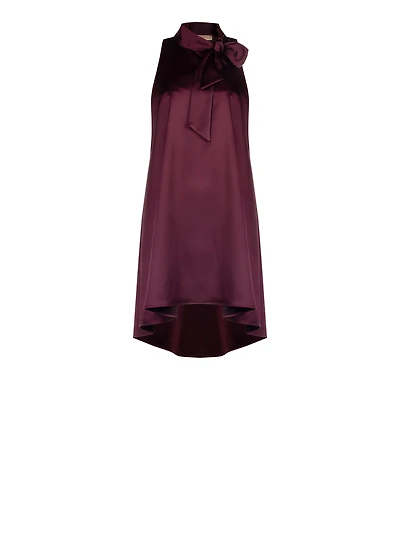 Robe à nœud en satin bordeaux