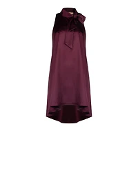 Robe à nœud en satin bordeaux