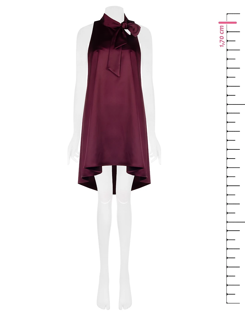 Robe à nœud en satin bordeaux