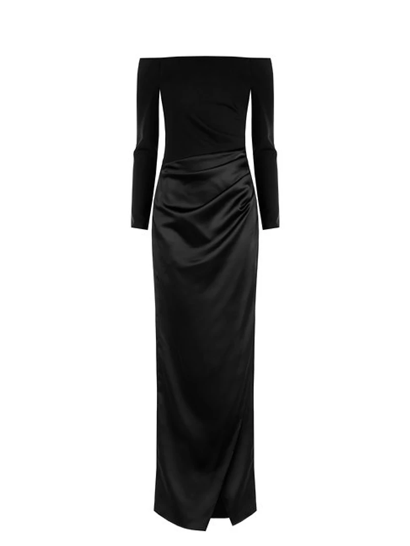 Robe longue à haut en crêpe