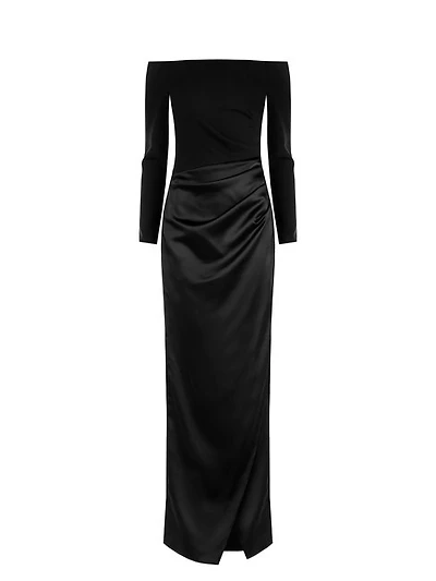 Robe longue à haut en crêpe