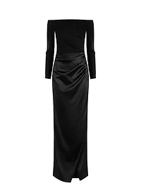 Robe longue à haut en crêpe