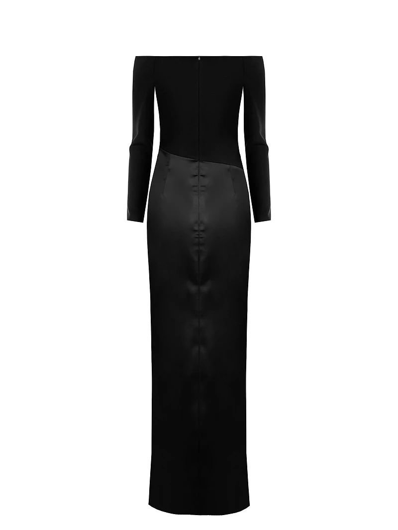 Robe longue à haut en crêpe