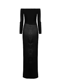 Robe longue à haut en crêpe