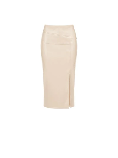 Cream Sculpt Midi Skirt
