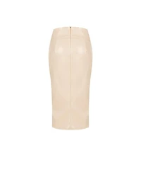 Cream Sculpt Midi Skirt