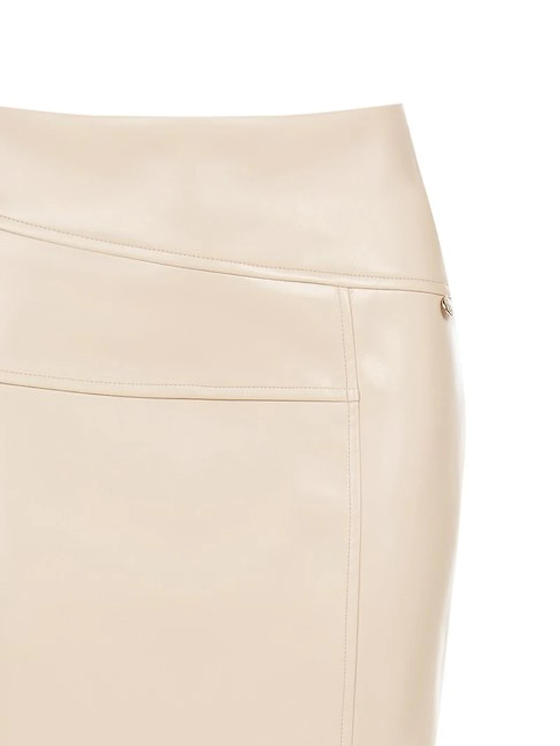 Cream Sculpt Midi Skirt