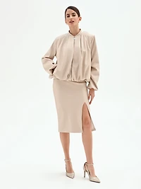 Zip-Front Blouson Jacket