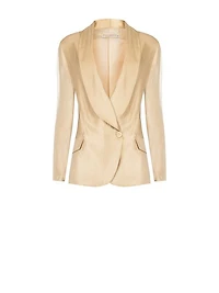 Single-Button Shawl Collar Blazer
