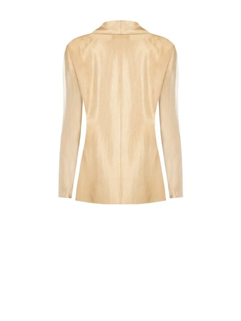 Single-Button Shawl Collar Blazer