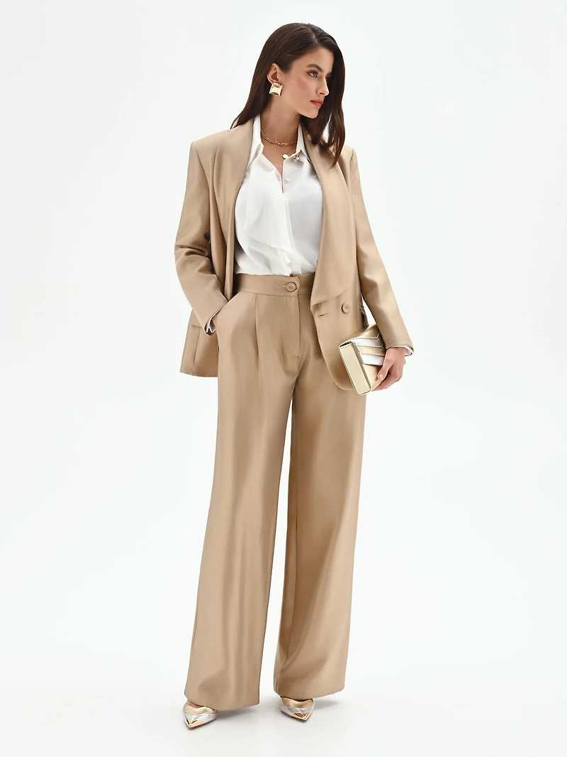 High-Waisted Straight-Leg Trousers