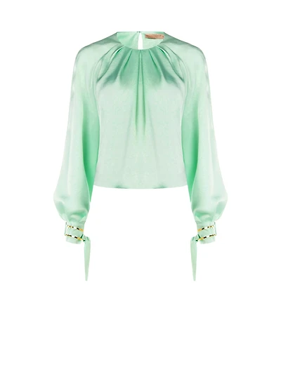 Blouse with Tie Cuffs