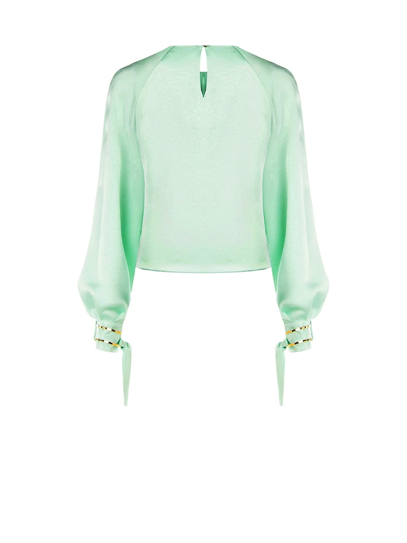 Blouse with Tie Cuffs