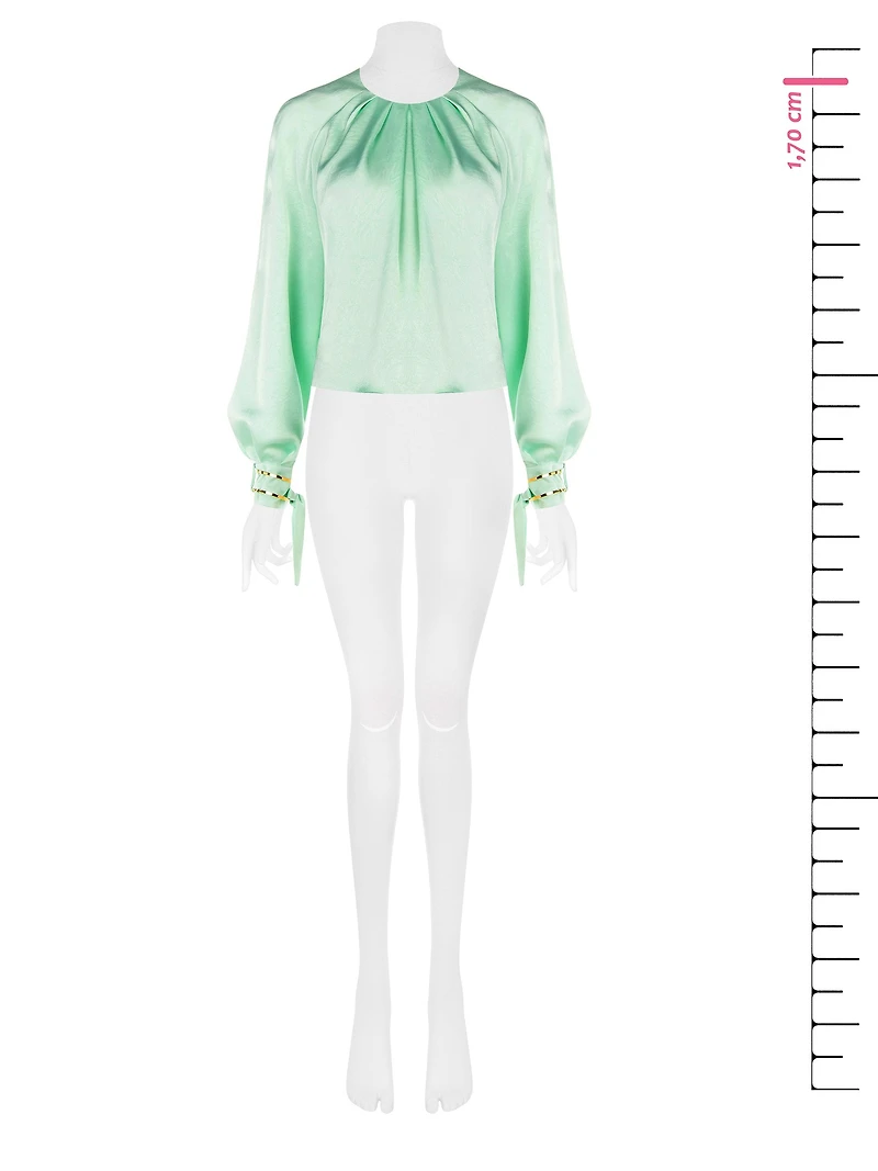 Blouse with Tie Cuffs