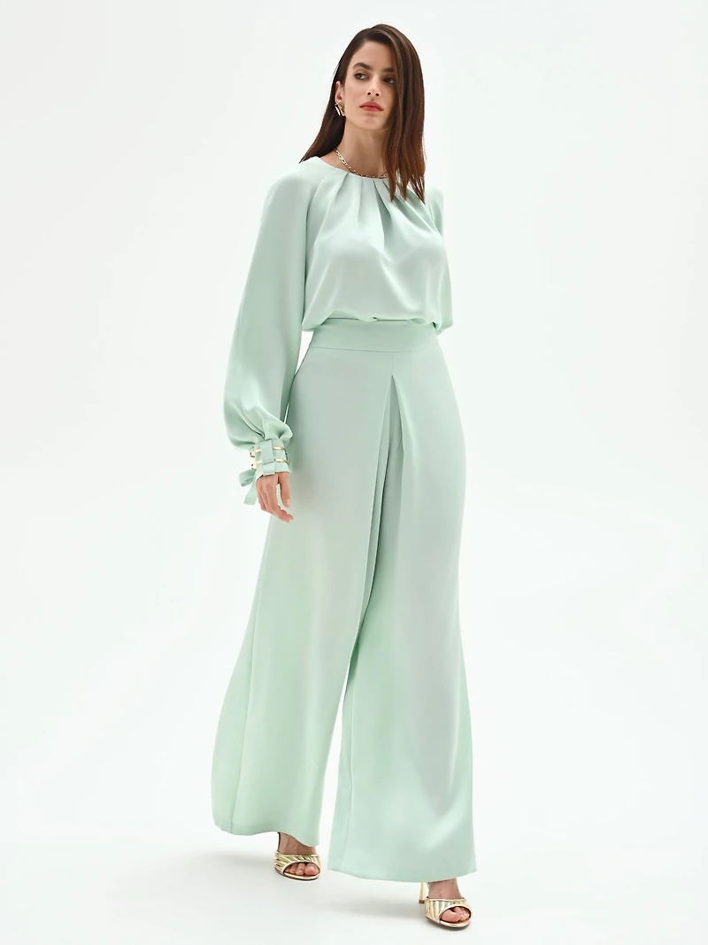 High-Waisted Wide-Leg Trousers