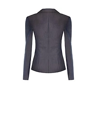 Single-Button Pinstripe Blazer