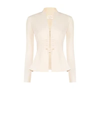 Zip-Front Peplum Jacket