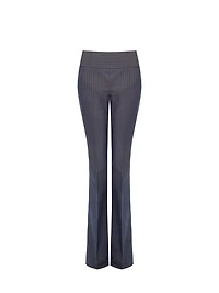 High-Waisted Pinstripe Flared Trousers