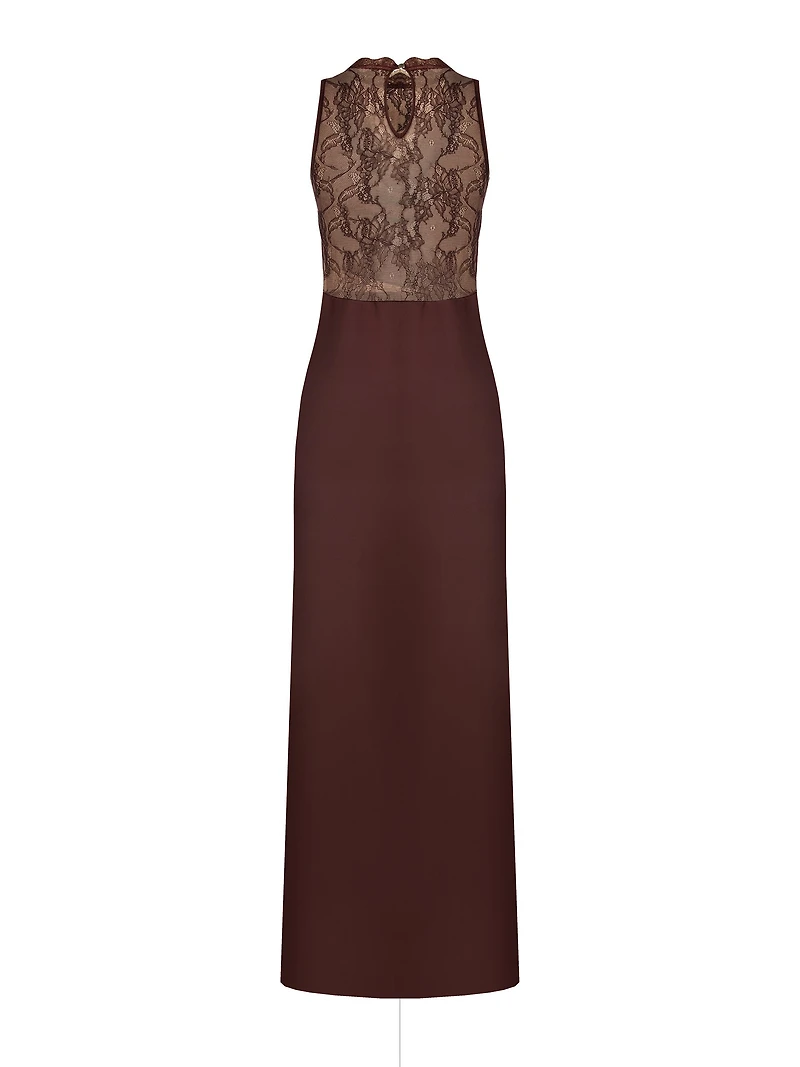 Lace Drape Maxi Dress