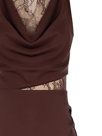 Lace Drape Maxi Dress