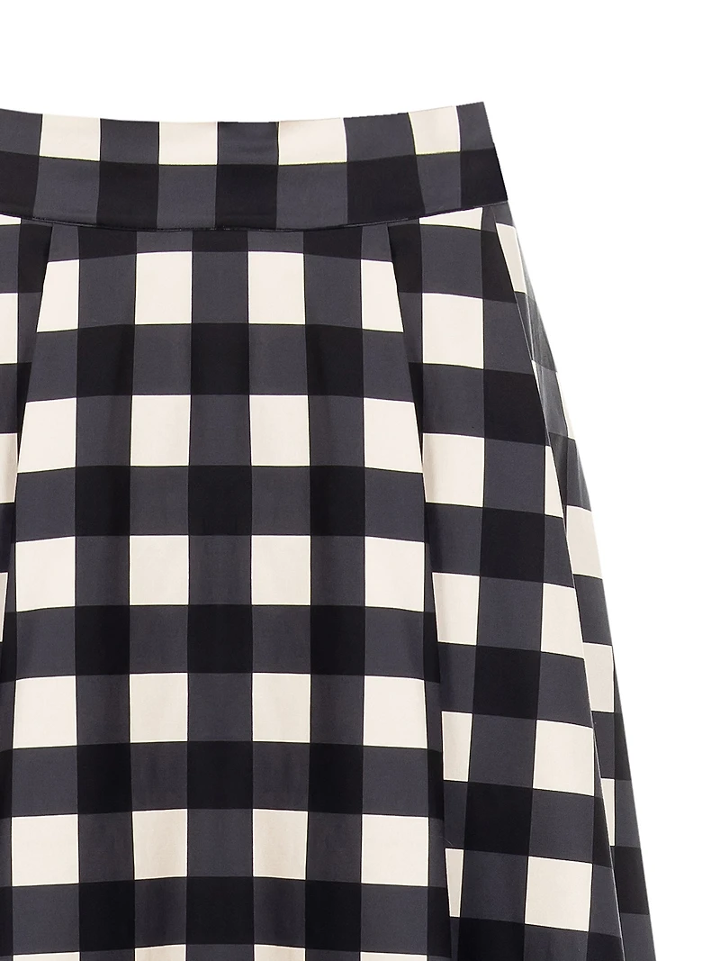 Check Volume Midi Skirt