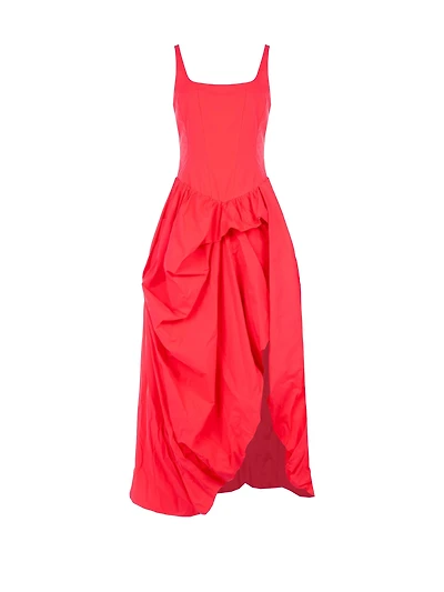 Drape-Detail Midi Dress