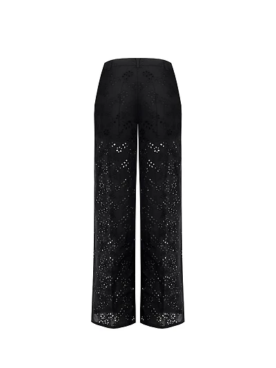 Pantalon large brodé