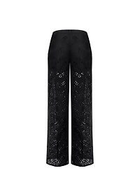 Pantalon large brodé