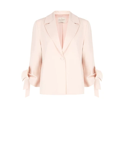 Blush Tie-Sleeve Blazer