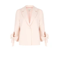 Blush Tie-Sleeve Blazer