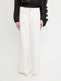 Straight-Leg Trousers Front Pockets