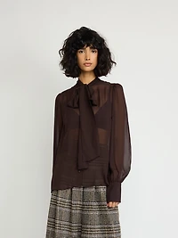 Chemise avec noeud et col coréen