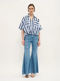 High-Waisted Flared Denim Jeans