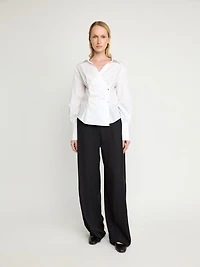 Wrap-Effect Cotton Shirt