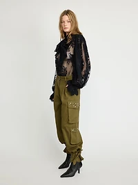 Embellished Cargo Pants